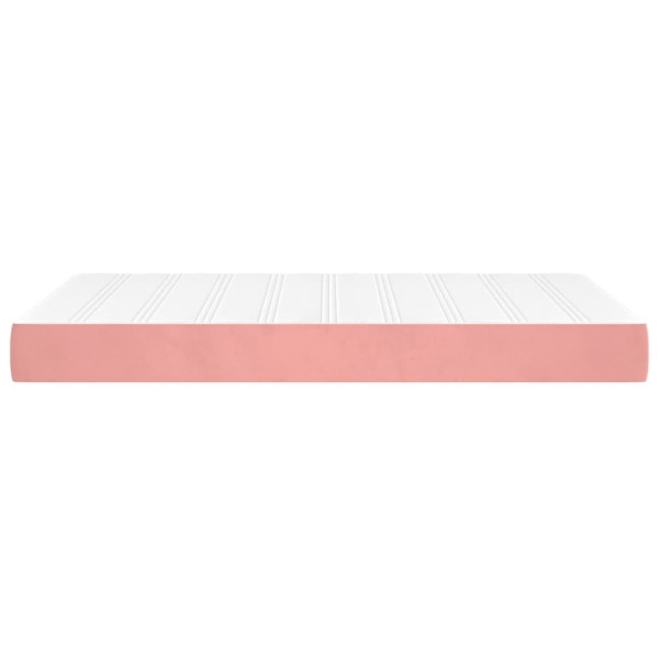 Colchón de muelles ensacados terciopelo rosa 120x220x20 cm M 4