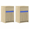 Mesitas de noche luces LED 2 uds madera ingeniería roble Sonoma 3