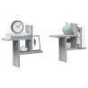 Estante de pared 2 uds madera ingeniería gris Sonoma 38x12x38cm 1