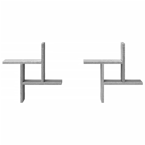 Estante de pared 2 uds madera ingeniería gris Sonoma 38x12x38cm M 4