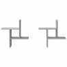 Prateleiras de parede 2 pcs derivados madeira cinzento sonoma 4