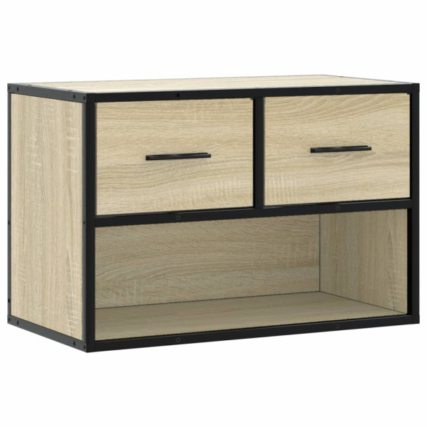 Mueble TV madera ingeniería y metal roble Sonoma 60x31x39.5 cm M 2