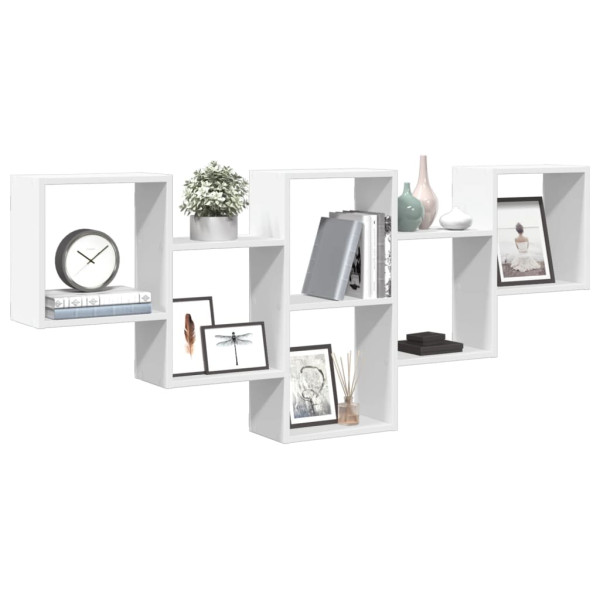 Estantería de pared madera de ingeniería blanca 159x18x66 cm M 3