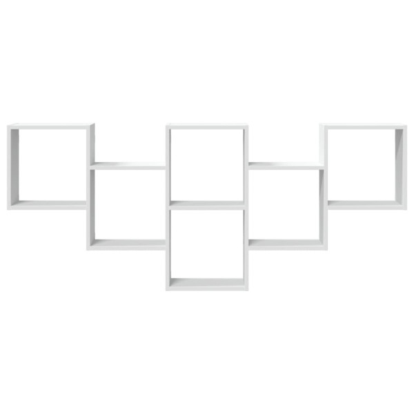 Estantería de pared madera de ingeniería blanca 159x18x66 cm M 4