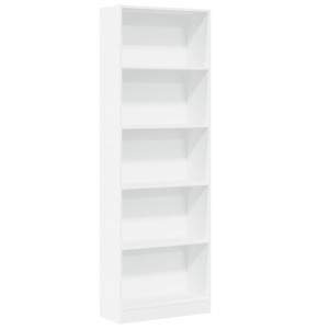 Estantería de madera de ingeniería blanca 60x24x176 cm H