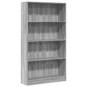 Estantería de madera de ingeniería gris Sonoma 80x24x143 cm H