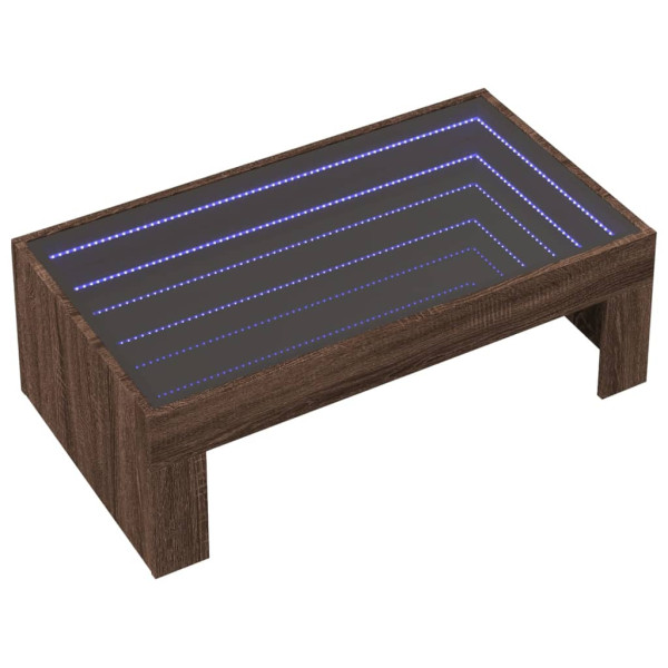 Mesa de centro luzes LED Infinity 90x50x30 cm carvalho castanho M 3