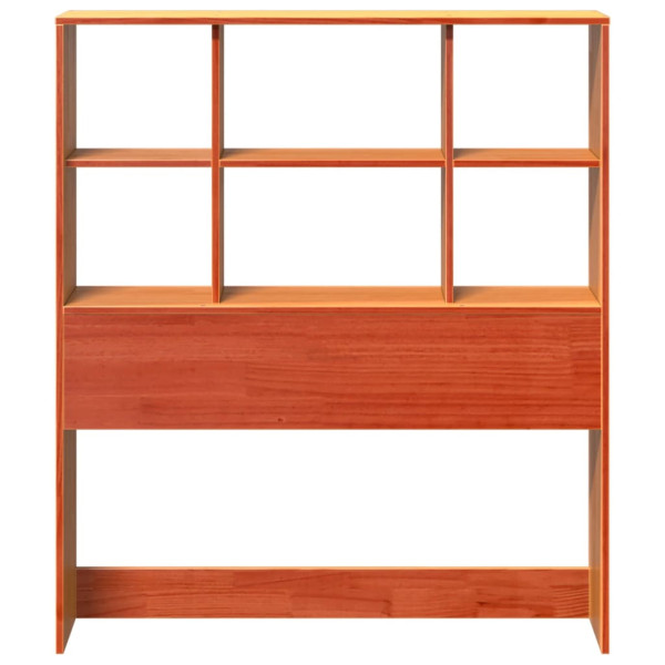 Cabecero de cama almacenaje madera maciza pino marrón 100 cm M 4