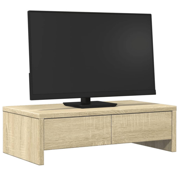 Soporte de monitor cajones madera roble Sonoma 50x27x15 cm M 3