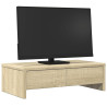 Soporte de monitor cajones madera roble Sonoma 50x27x15 cm 3
