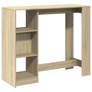 Mesa bar con estante madera roble Sonoma 124x46x103.5 cm H