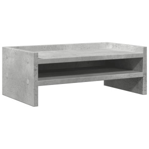 Soporte de pantalla madera ingeniería gris hormigón 42x24x16 cm H