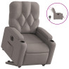 Sillón eléctrico reclinable elevable de tela gris taupe 2