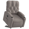Sillón eléctrico reclinable elevable de tela gris taupe 3