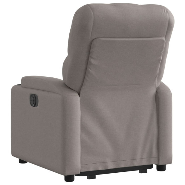 Sillón eléctrico reclinable elevable de tela gris taupe M 5
