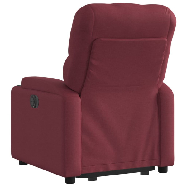 Sillón eléctrico reclinable elevable de tela rojo tinto M 5