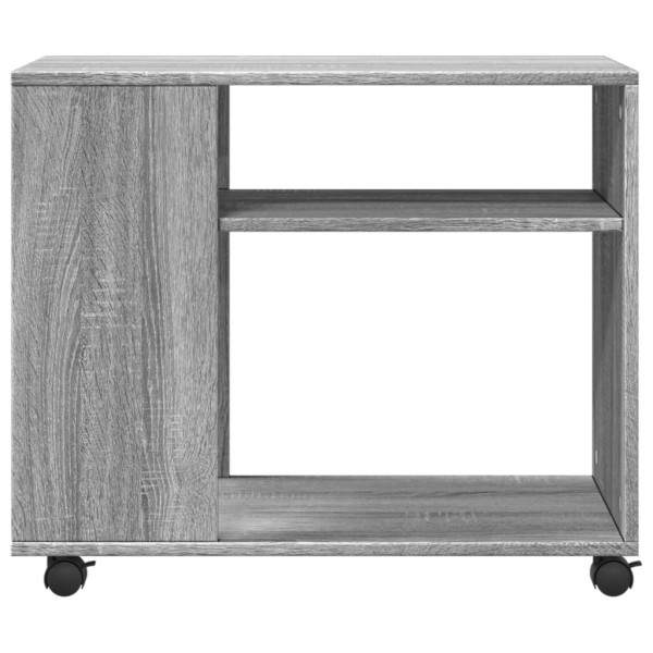 Mesa auxiliar con ruedas madera gris Sonoma 70x35x60 cm M 5