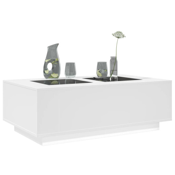 Mesa de centro con LED Infinity blanca 116x69x40 cm D