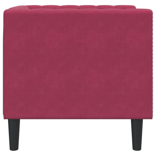 Sofá chesterfield veludo vermelho tinto M 5
