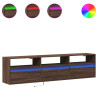 Mueble de TV de pared con LED marrón roble 180x31x45 cm 2