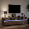 Mueble de TV de pared con LED marrón roble 180x31x45 cm 5