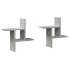 Prateleiras de parede 2 pcs derivados de madeira cinza cimento 2