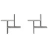 Prateleiras de parede 2 pcs derivados de madeira cinza cimento 4