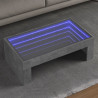 Mesa de centro luzes LED Infinity 90x50x30 cm cinzento cimento 1
