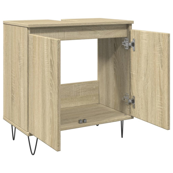 Armario de baño madera de ingeniería roble Sonoma 58x33x60 cm M 4