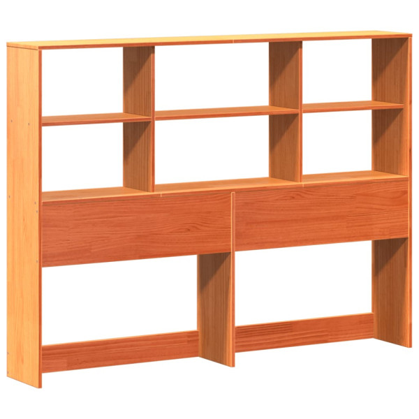 Cabecero de cama almacenaje madera maciza pino marrón 140 cm M 3