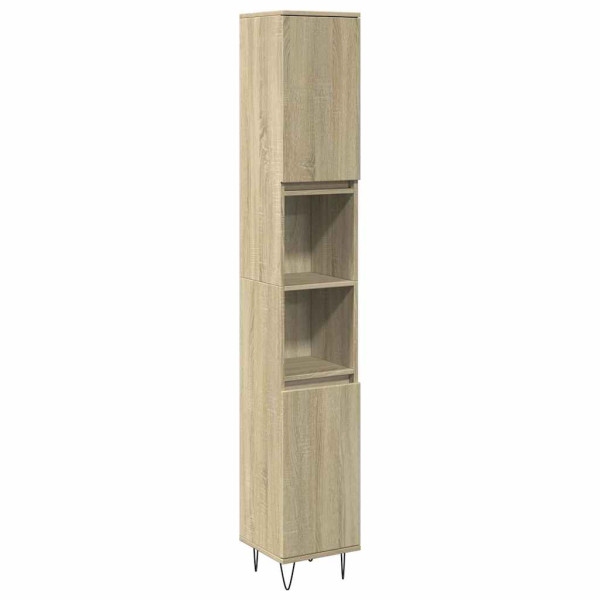 Set de muebles de baño 3 pzas madera contrachapada roble Sonoma M 4
