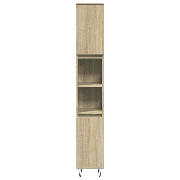 Set de muebles de baño 3 pzas madera contrachapada roble Sonoma M 5