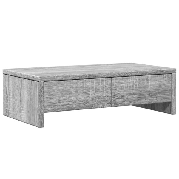 Soporte de monitor con cajones madera gris Sonoma 50x27x15 cm M 2