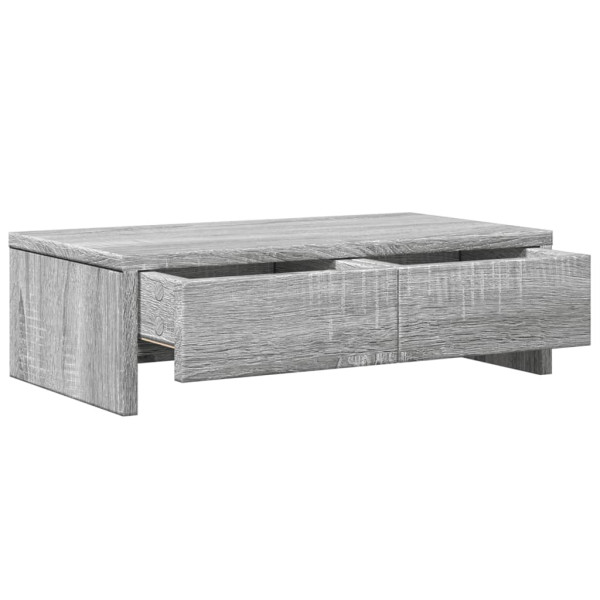 Soporte de monitor con cajones madera gris Sonoma 50x27x15 cm M 5