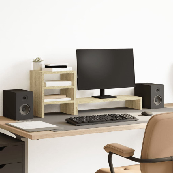 Soporte monitor con organizador escritorio madera roble Sonoma D