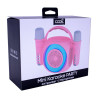 Alto-falante Bluetooth Universal Música 6W COOL Mini Festa de Karaoke + 2 Micrófonos Rosa 6