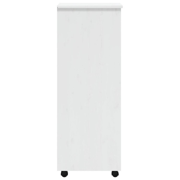 Armário c/ rodas e gavetas MOSS madeira de pinho maciça branco M 5