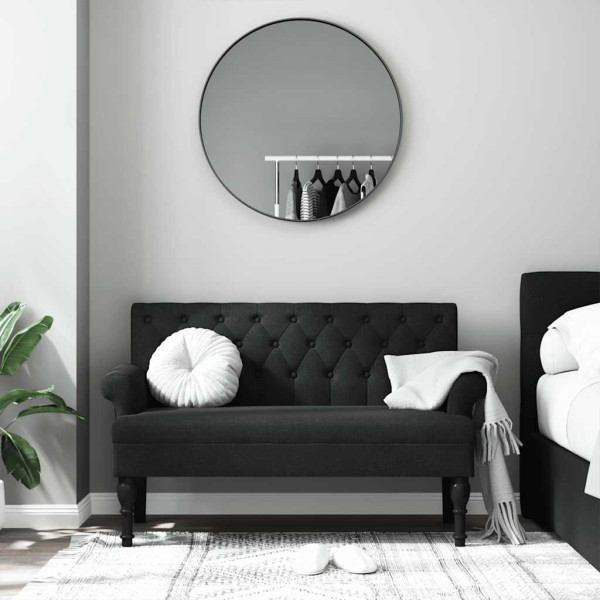 Banco con respaldo tela negro 120x62x75.5 cm M 3