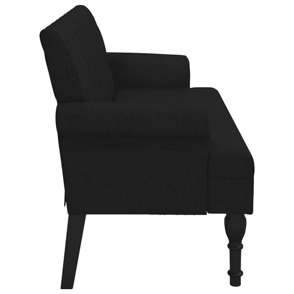 Banco con respaldo tela negro 120x62x75.5 cm M 5