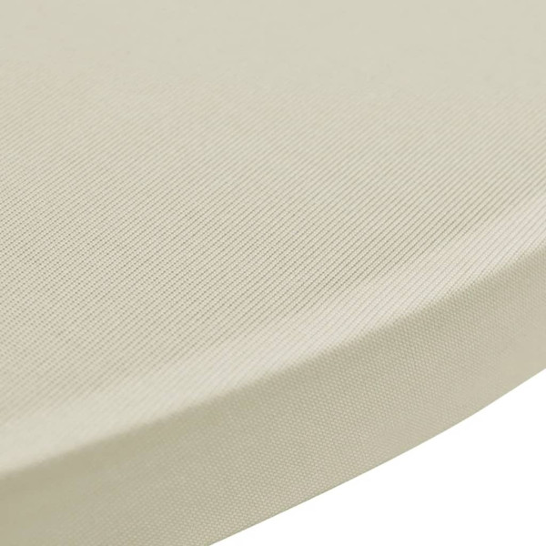 2 Manteles color crema ajustados para mesa de pie - 70 cm diámetro M 4