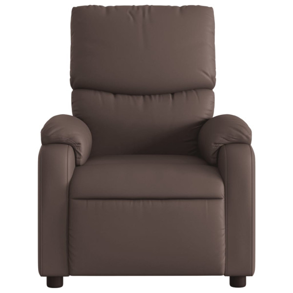 Sillón reclinable de cuero sintético marrón M 3