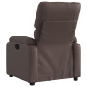 Sillón reclinable de cuero sintético marrón 5