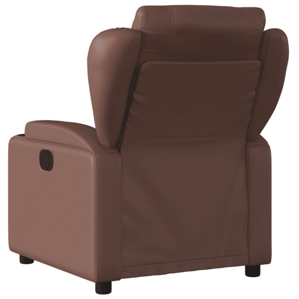 Sillón reclinable eléctrico de cuero sintético marrón M 4