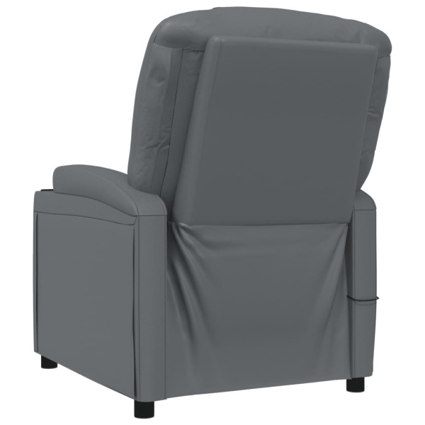 Sillón de masaje de cuero sintético gris antracita M 5