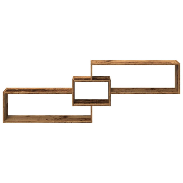 Mueble pared madera ingeniería madera envejecida 158x18x53 cm M 4