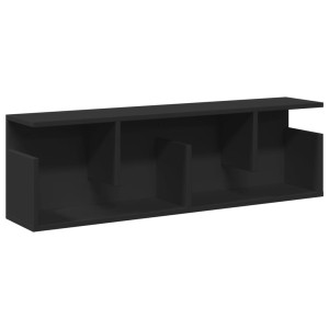 Armario de pared madera de ingeniería negro 100x20x30 cm H