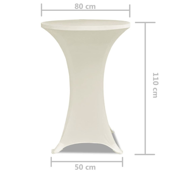 2 Manteles color crema ajustados para mesa de pie - 80 cm diámetro M 5