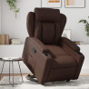 Sillón reclinable elevable cuero sintético marrón 1