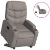 Sillón eléctrico reclinable elevable de tela gris taupe 2