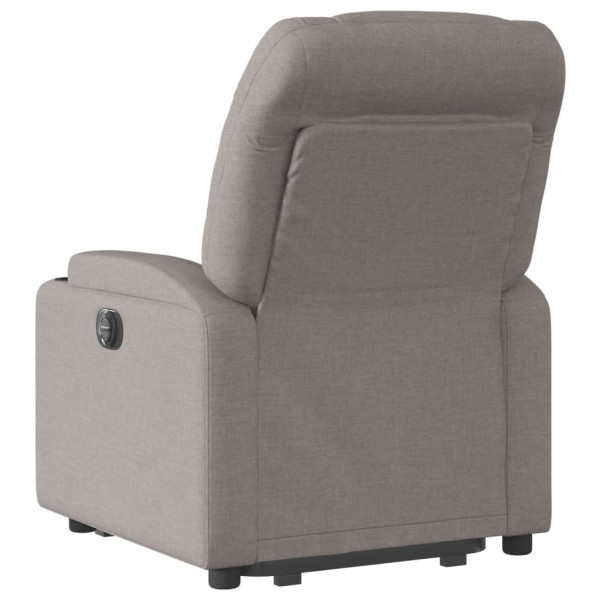 Sillón eléctrico reclinable elevable de tela gris taupe M 5